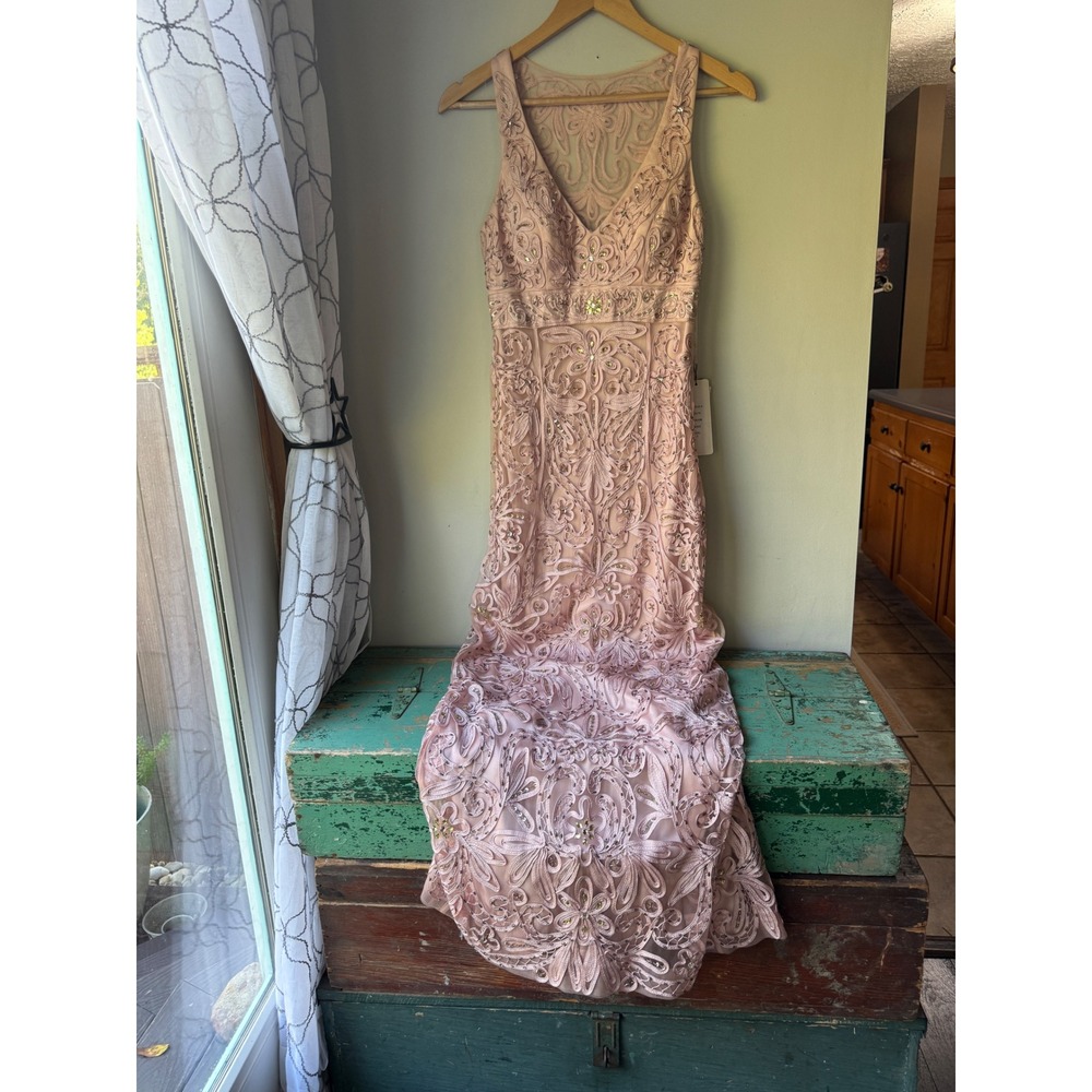 Sue Wong Gown Size 2 Rose Pink NWT Embroidered Beaded Sequin Formal Dress